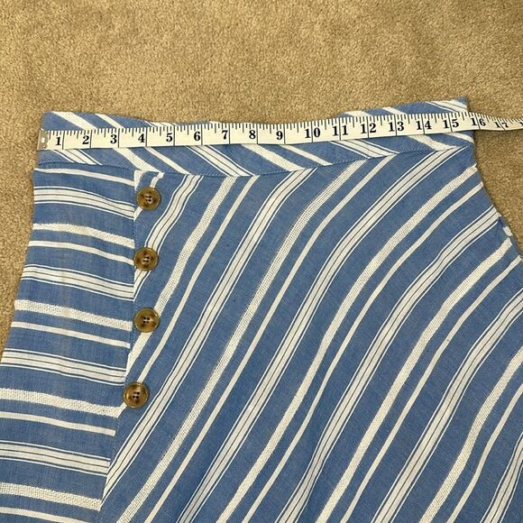 Fresh Produce Assymetric Hem Blue White Summer Beach Stretch Coastal Skirt Small - Picture 4 of 7